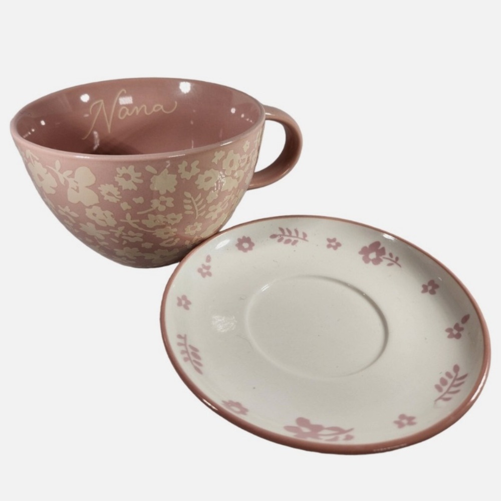 Threshold Pink Floral Mug and Saucer Set